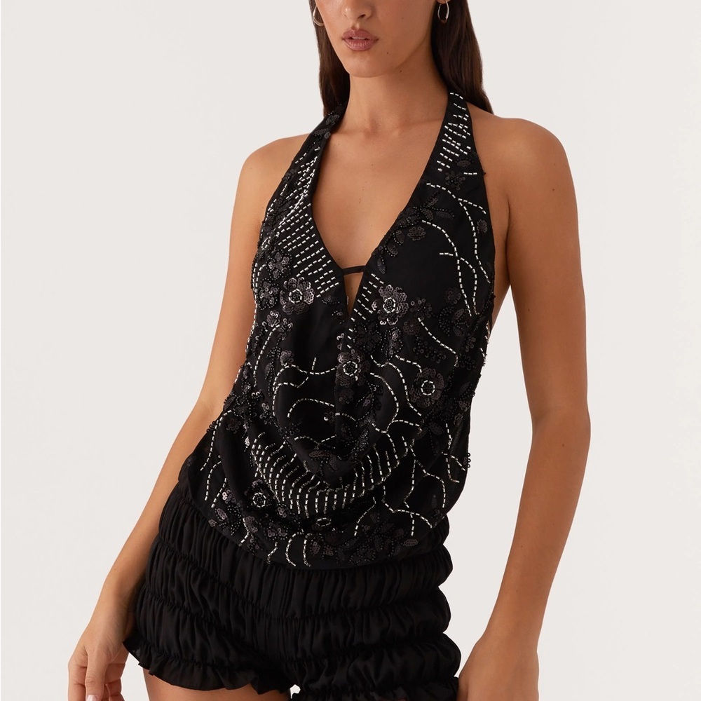 NWT PepperMayo Gail Halter Neck Top